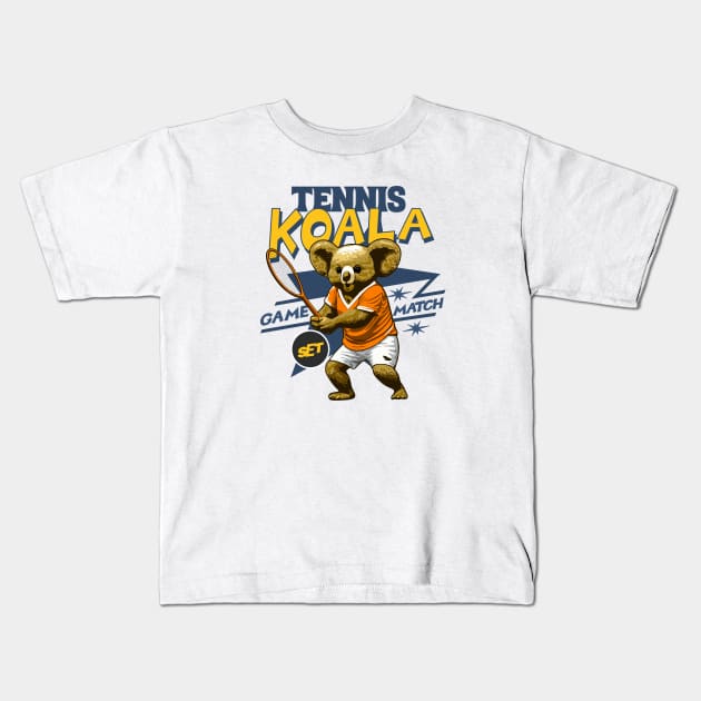 Tennis Koala bear game set match Kids T-Shirt by Graffik-Peeps